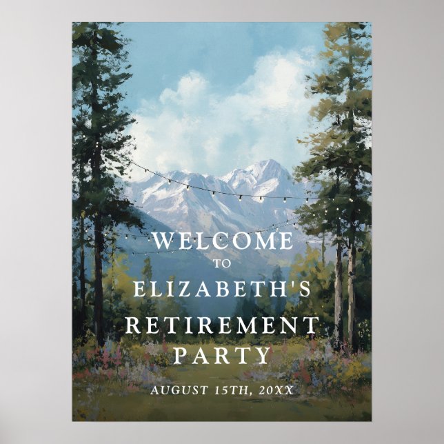 Affiche Panneau de bienvenue pour une fête de retraite flo (Devant)