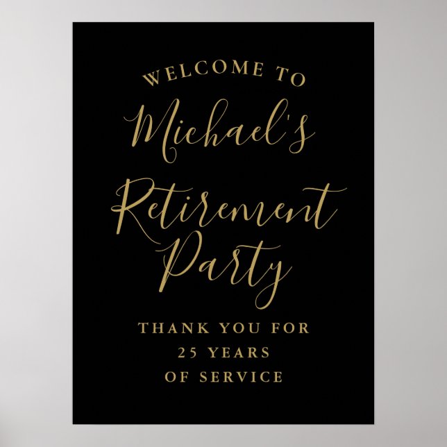 Affiche Panneau de bienvenue pour une fête de retraite noi (Devant)