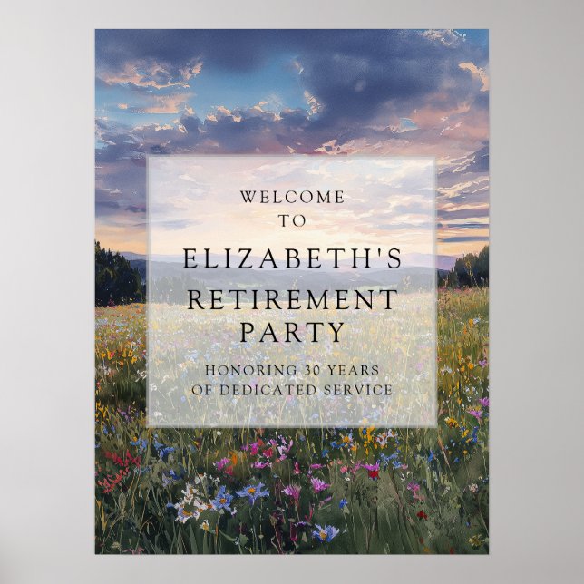 Affiche Panneau de bienvenue pour une fête de retraite sur (Devant)