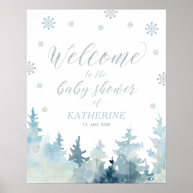 Affiche Panneau de bienvenue pour une fête prénatale garço (Devant)