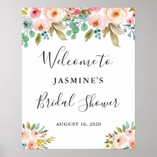 Affiche Panneau de bienvenue pour une fête prénuptiale chi