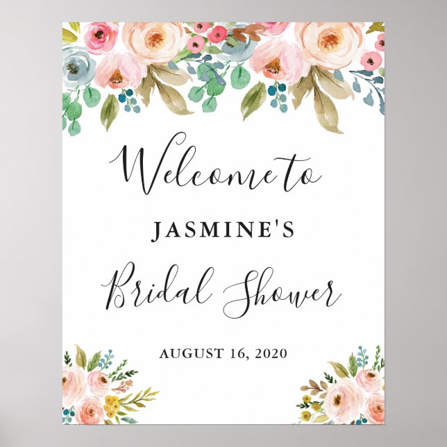 Affiche Panneau de bienvenue pour une fête prénuptiale chi (Devant)