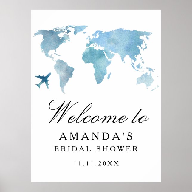 Affiche Panneau de bienvenue pour une fête prénuptiale de  (Devant)