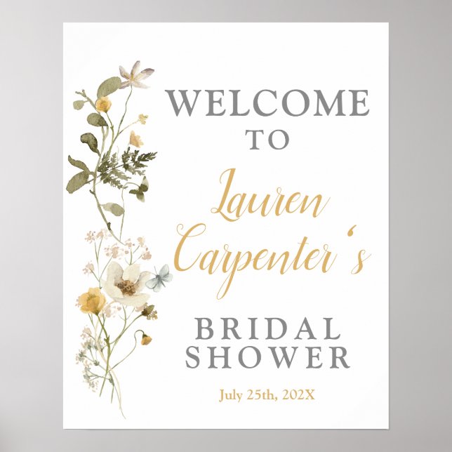 Affiche Panneau de bienvenue pour une fête prénuptiale de  (Devant)