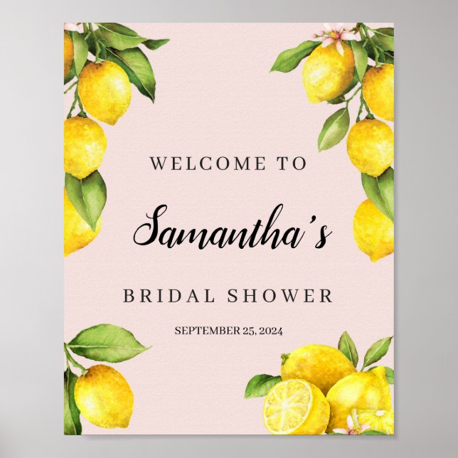 Affiche Panneau de bienvenue pour une fête prénuptiale d'é (Devant)