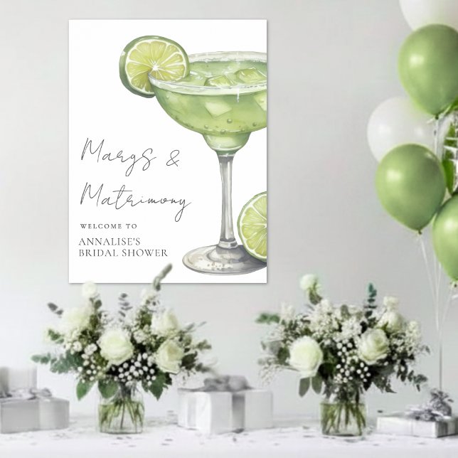 Affiche Panneau de bienvenue pour une fête prénuptiale Mar (Margarita Bridal Shower Welcome Sign )