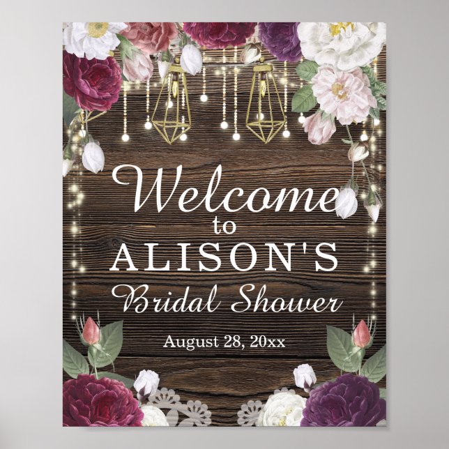 Affiche Panneau de bienvenue pour une fête prénuptiale sur (Devant)