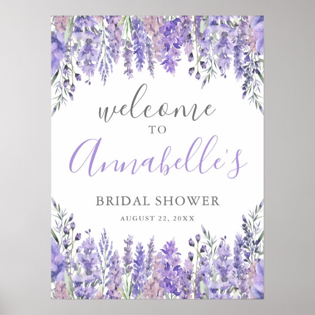 Affiche Panneau de bienvenue pour une fête prénuptiale vio (Devant)