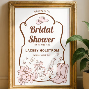 Affiche Panneau de bienvenue pour une fête prénuptiale wes