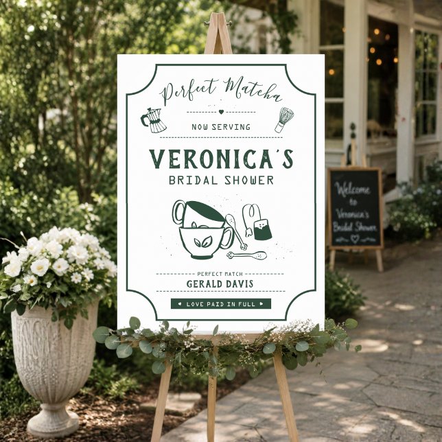 Affiche Panneau de Bienvenue pour une Mariée au Matcha Par (Créateur téléchargé)