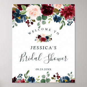Affiche Panneau de bienvenue pour une soirée de mariage fl