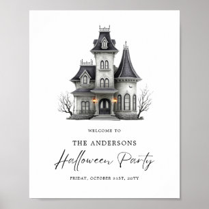 Affiche Panneau de bienvenue pour une soirée d'Halloween p