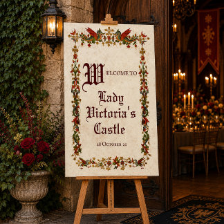 Affiche Panneau de bienvenue Renaissance médiévale Moyen Â