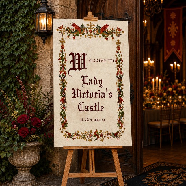 Affiche Panneau de bienvenue Renaissance médiévale Moyen Â (Créateur téléchargé)