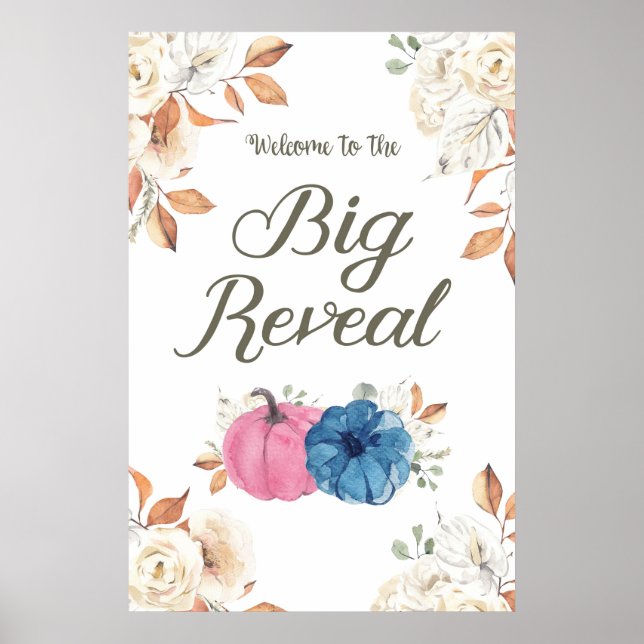 Affiche Panneau de bienvenue rose blush et marine pour rév (Devant)