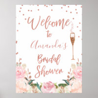 Panneau de bienvenue Rose Gold Brunch Bubbly pour