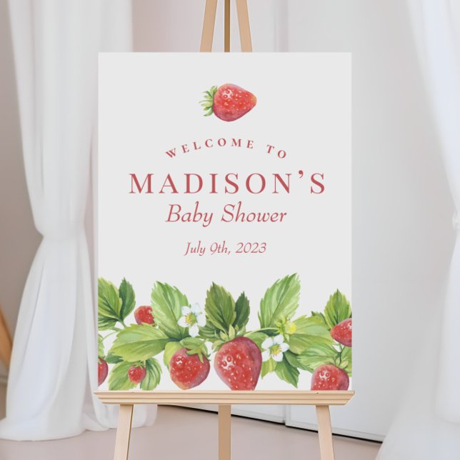 Affiche Panneau de bienvenue Rouge Fraise Baie Sucré (Créateur téléchargé)