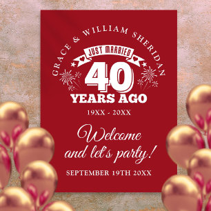 Affiche Panneau de bienvenue Ruby 40 ans de mariage