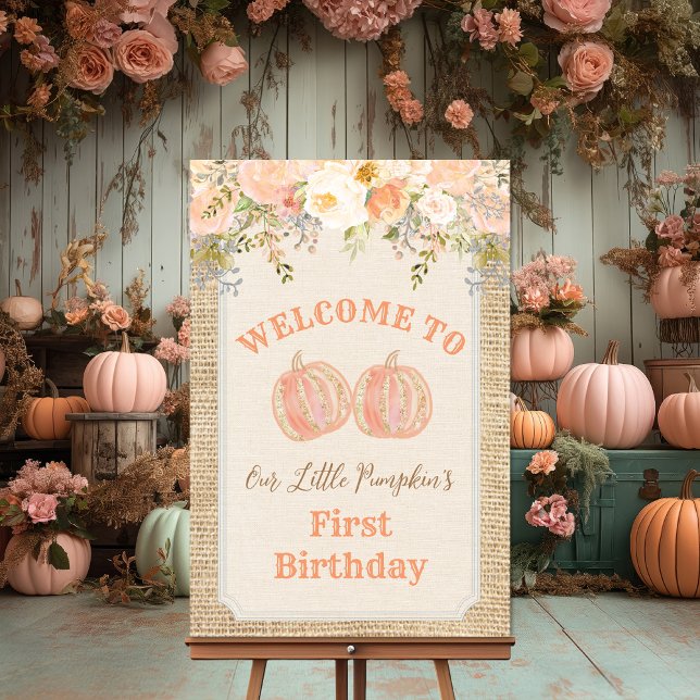 Affiche Panneau de bienvenue rustique aux fleurs de citrou (Créateur téléchargé)