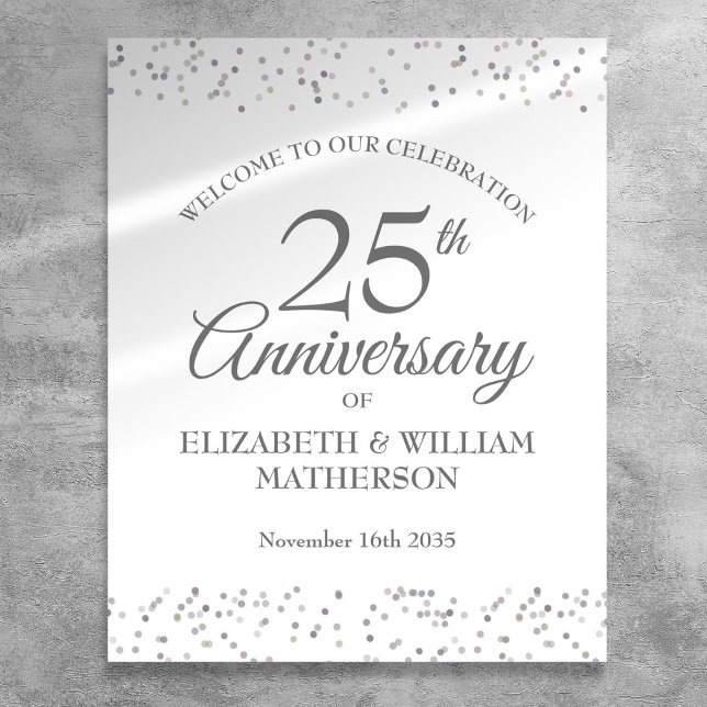 Affiche Panneau de bienvenue Silver Stardust pour le 25e a (25th Anniversary Silver Stardust Welcome Sign)