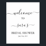 Affiche Panneau de bienvenue simple et minimaliste pour la<br><div class="desc">Panneau de bienvenue simple et minimaliste pour la douche de la mariée</div>