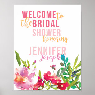 Affiche Panneau de bienvenue sous la douche florale lumine