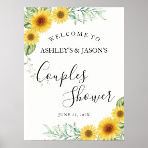 Affiche Panneau de bienvenue Sunflower Couples Douche