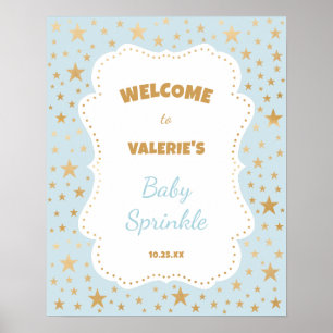Affiche Panneau de bienvenue Twinkle Star baby shower or b