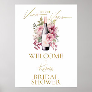Affiche Panneau de Bienvenue Vino Before Vows Enterrement 