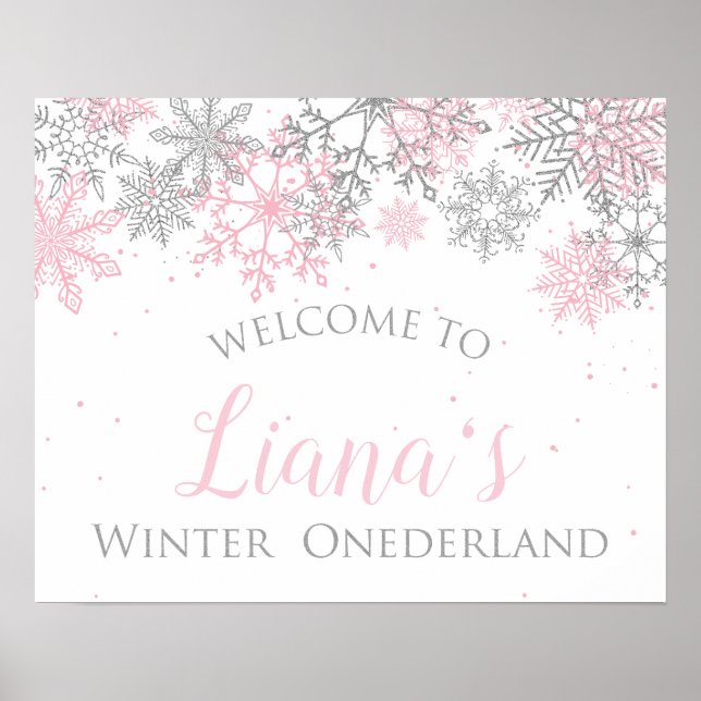 Affiche Panneau de bienvenue Winter Onederland (Devant)