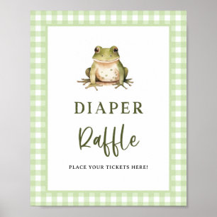 Affiche Panneau de billet Refus de Baby shower de grenouil