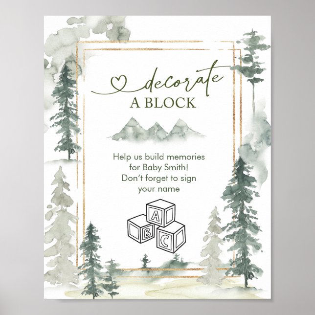 Affiche Panneau de bloc décoratif de forêt d'aventure à l' (Devant)