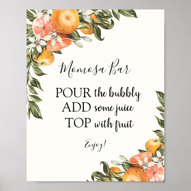 Affiche Panneau de boisson Citrus Momosa Bar (Devant)