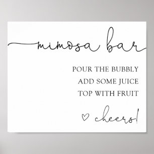 Affiche Panneau de boisson de bar Mimosa de calligraphie s