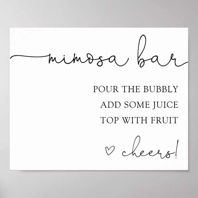 Affiche Panneau de boisson de bar Mimosa de calligraphie s (Devant)