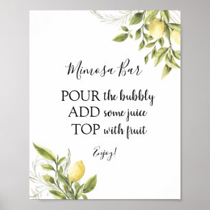 Affiche Panneau de boisson Main Squeeze Lemon Mimosa Bar