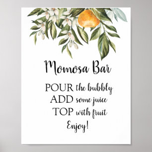 Affiche Panneau de boisson pour Baby Shower Momosa Bar