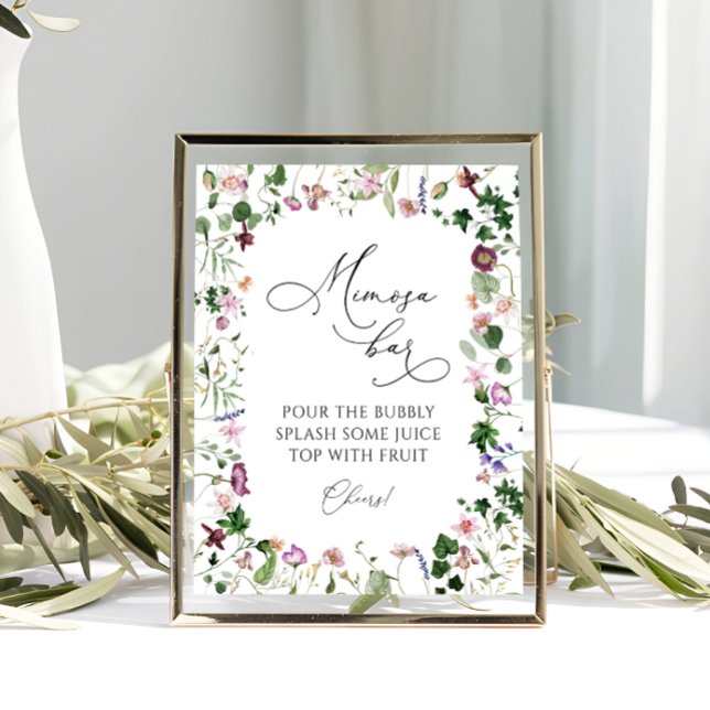 Affiche Panneau de boisson pour bar botanique Mimosa (Créateur téléchargé)