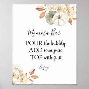 Affiche Panneau de boisson Rustic Autumn Momosa Bar