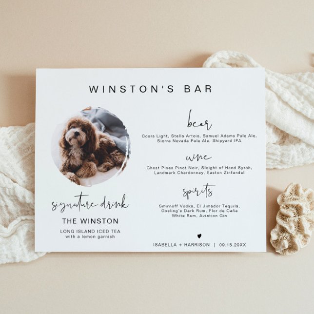 Affiche Panneau de boisson signature ADELLA Moderne 1 Phot (Créateur téléchargé)