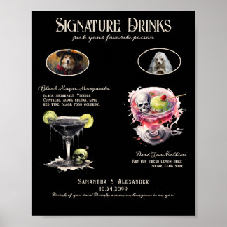 Affiche Panneau de boisson signature de mariage gothique W