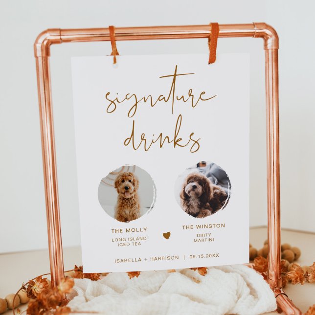 Affiche Panneau de boisson signature INDIE Boho 2 Photo  (Créateur téléchargé)
