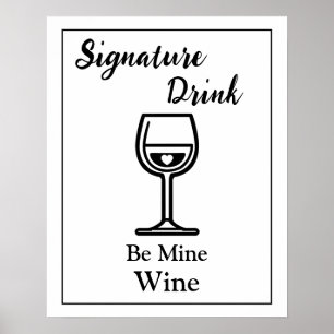 Affiche Panneau de boisson signature pour vin de bar de ma