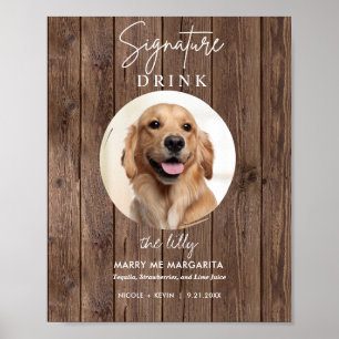 Affiche Panneau de boissons de mariage de chien imprimable
