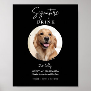 Affiche Panneau de boissons de mariage de chien imprimable