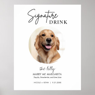 Affiche Panneau de boissons de signature de mariage de chi