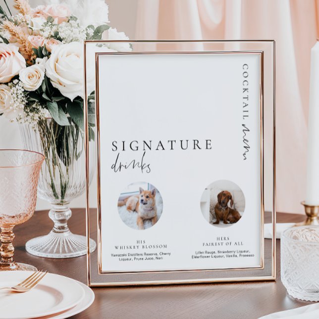 Affiche Panneau de boissons de signature moderne minimal p (Créateur téléchargé)