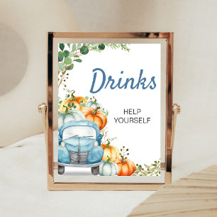 Affiche Panneau de Boissons du Petit Camion Citrouille Ble
