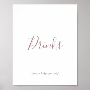 Affiche Panneau de boissons en or rose minimaliste