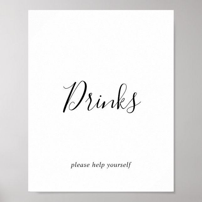 Affiche Panneau de boissons minimaliste (Devant)